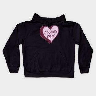 Country Music Purple Heart Kids Hoodie